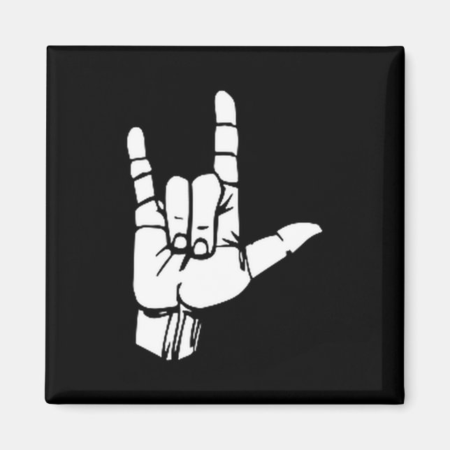 Asl I Love You Gift American Sign Language Tee Pre Magnet (Framsidan)
