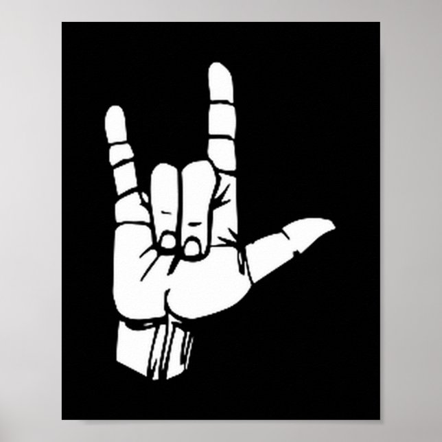 Asl I Love You Gift American Sign Language Tee Pre Poster (Framsidan)