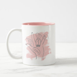 ASL Illustrerad mugg - Rosa Personlig