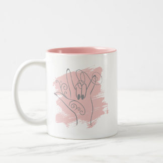 ASL Illustrerad mugg - Rosa Personlig