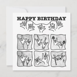 ASL ILY Besatthet - Grattis på födelsedagen! Spara Datumet