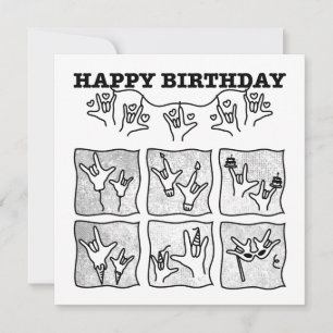 ASL ILY Besatthet - Grattis på födelsedagen!  Spara Datumet