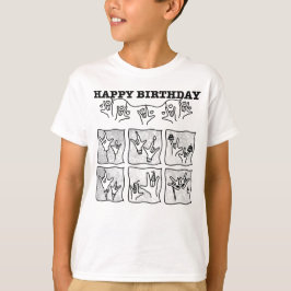 ASL ILY Besatthet - Grattis på födelsedagen! T Shirt