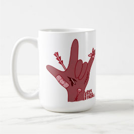 ASL ILY Design - Love Wounded But Still Strong Kaffemugg