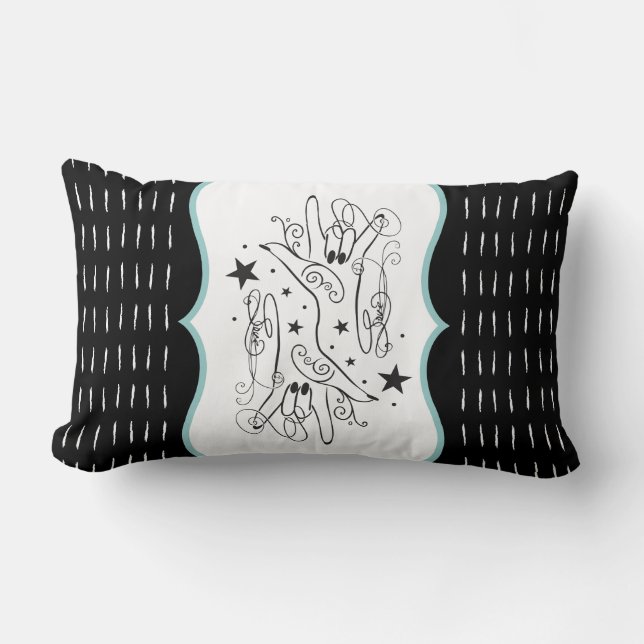 ASL ILY Handsign Pillow Lumbarkudde (Framsida)