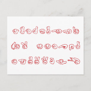 ASL inget rött L för jul Helg Vykort