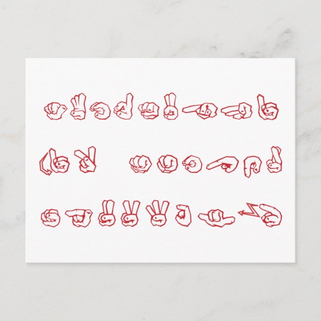 ASL inget rött L för jul Helg Vykort (Framsida)