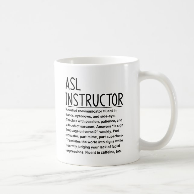 ASL-instruktör Kaffemugg (Höger)