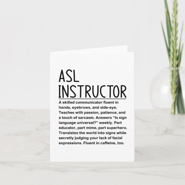 Asl-instruktör Kort (Framsida)