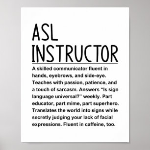 ASL-instruktör Poster