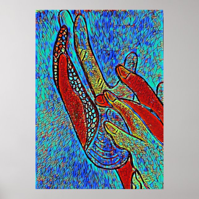 ASL Jesus fastkedjad glaseffekt Poster (Framsidan)