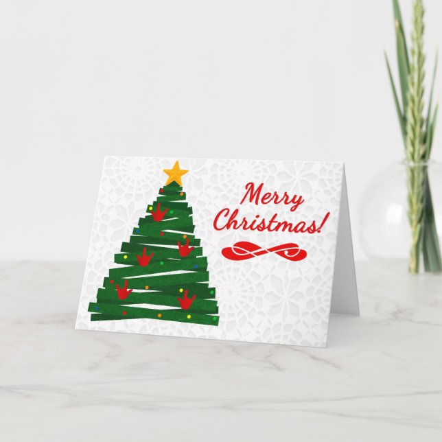 ASL Julgran-kort med ILY-handform Ornament Helgkort (Framsida)