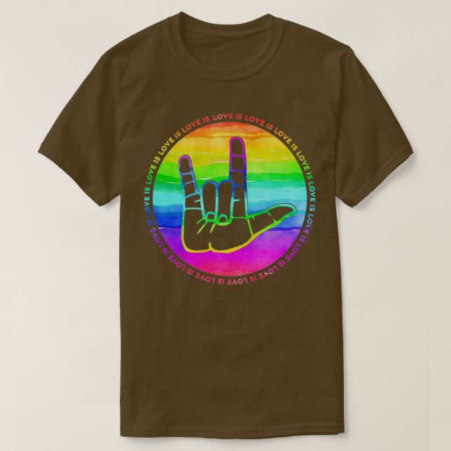 ASL Kärlek är Kärlek T Shirt (Design framsida)