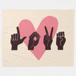 ASL Kärlek IV - Alla hjärtans dag Fleecefilt