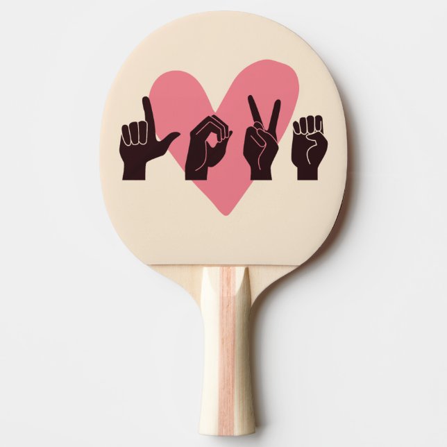 ASL Kärlek IV - Alla hjärtans dag Pingisracket (Framsidan)