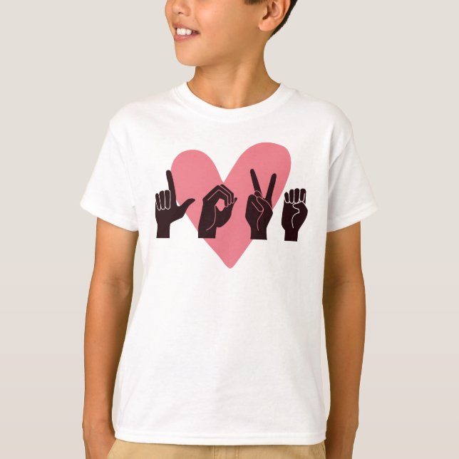 ASL Kärlek IV - Alla hjärtans dag T Shirt (Framsida)