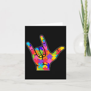 Asl Kärlek Sign Language Autism Gift Awareness Sup Kort
