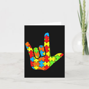 Asl Kärlek Sign Language Autism Gift Awareness Sup Kort