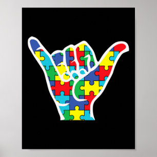Asl Kärlek signerar Hand Autism Awareness Mamma Pa Poster