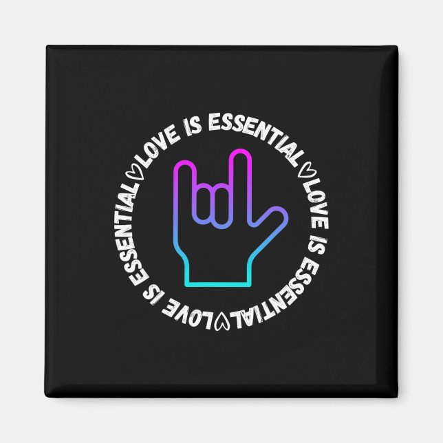 ASL kärlek-teckenfunktionskänsla Magnet (Framsidan)
