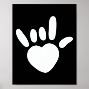 Asl Kärlekstecken Amerikanskt Teckenspråk dövhet M Poster