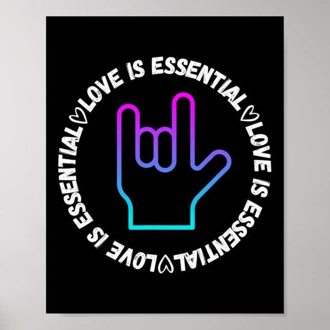 Asl Kärlekstecken Funktionshinder Medvetenhet  Poster (Framsidan)