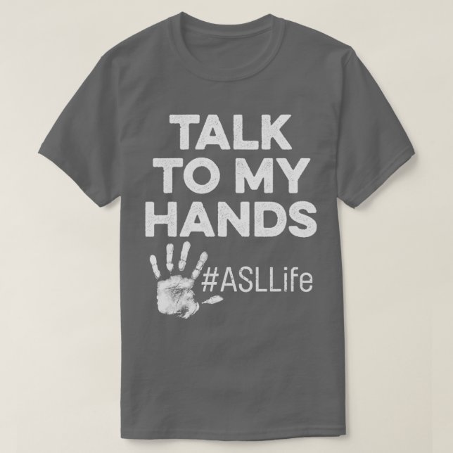 ASL-klassteckenspråk Hand Senior Studenten pro T Shirt (Design framsida)