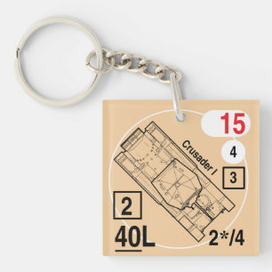 Asl-korsfarare mig Keychain Fob