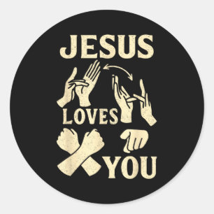 Asl-lärare amerikanskt teckenspråk kristen Jesus Runt Klistermärke
