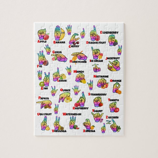 ASL Learning – Alphabet & Numbers Pussel (Vertikal)