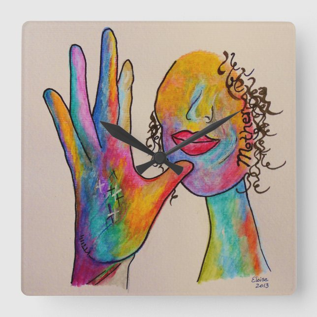 Asl-mor Fyrkantig Klocka (Framsida)