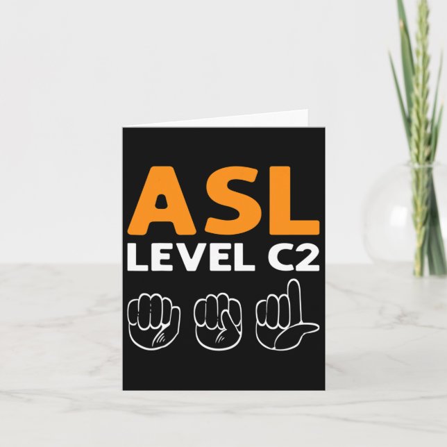 Asl - nivå C2. Asl Awareness Handand-teckenspråk D Kort (Framsida)