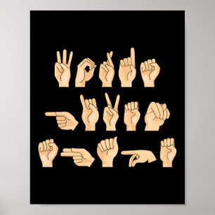 Asl Ord med Shape American Sign Language 1 Poster