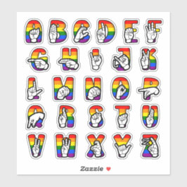 ASL Pride Alfabetet Klistermärken
