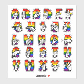 ASL Pride Alfabetet Klistermärken