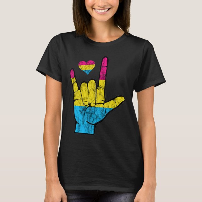 Asl Pride Panual Hearing Loss Döv Awareness Månad T Shirt (Framsida)