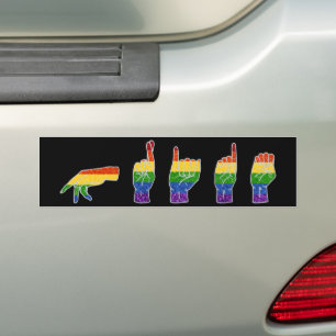 ASL-Pridet för HBT Glitter Rainbow ASL Bildekal
