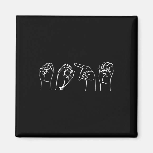 Asl Pro Döv Awareness Sign Language Tolk G Magnet (Framsidan)