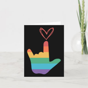 Asl Rainbow Kärlek Symbol Döv Kort