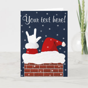 ASL Santa med älskar jag dig den Handshape Helgkort