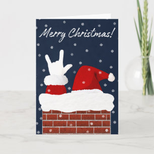 ASL Santa w/ I Kärlek du handformar julkort Helgkort