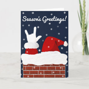 ASL Santa w/ I Kärlek du handformar julkort Helgkort