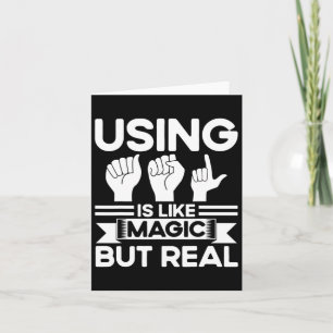 Asl Sign Language Asse som Magic men Real Döv Kort
