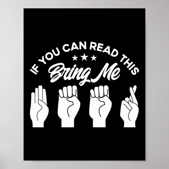 Asl Sign Language Bring Me Beer Deaf  Poster (Framsidan)