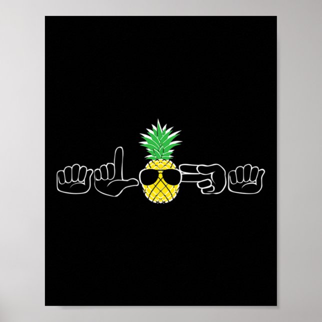 Asl Sign Language Clothes Beach Deaf Signing Aware Poster (Framsidan)
