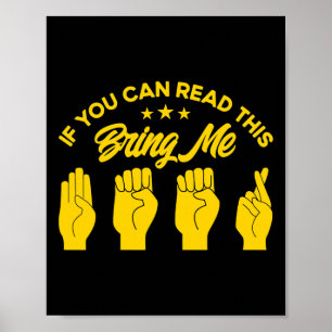 Asl Sign Language, gör mig till Döv 1 Poster