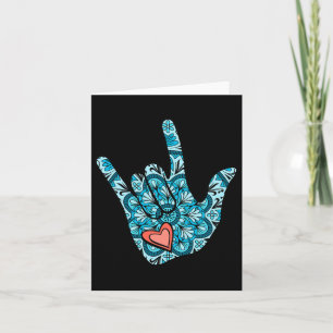 Asl Sign Language I Kärlek Dövet Gesture Heart Kort