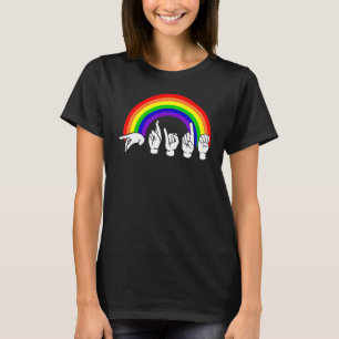 Asl Sign Language Rainbow Lgbt Pride Hand Talking T Shirt