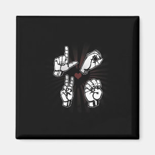 Asl Sign Language Valentines day 2021 Gift for Dea Magnet