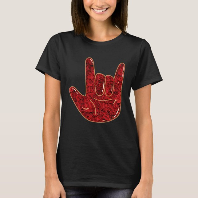 ASL-signeringsspråk I Kärlek du undertecknar T Shirt (Framsida)